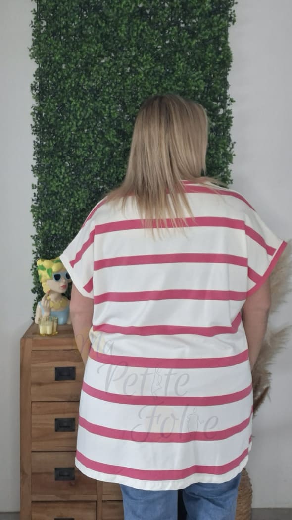 Tunique MARINIERE PLUS rose